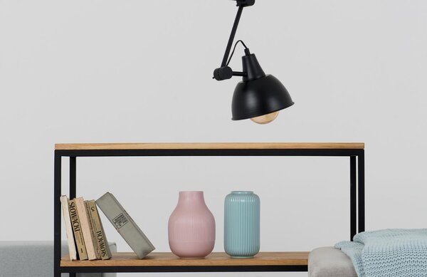 Nordic Design Černé kovové závěsné světlo Cobain Long 18 cm