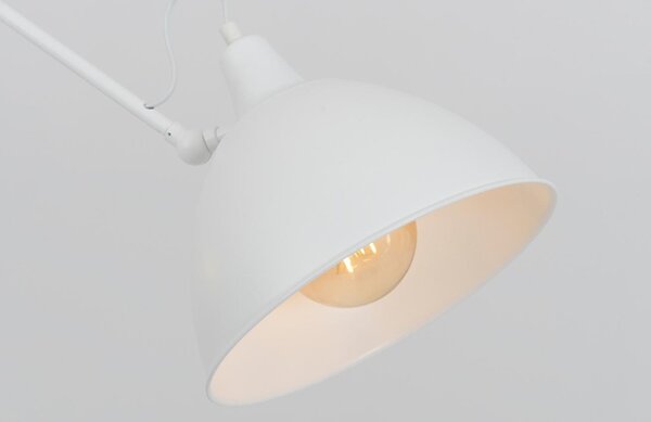 Nordic Design Bílé kovové závěsné světlo Cobain Double 25 cm