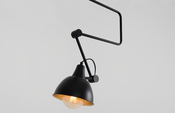 Nordic Design Černé kovové závěsné světlo Cobain Long 18 cm