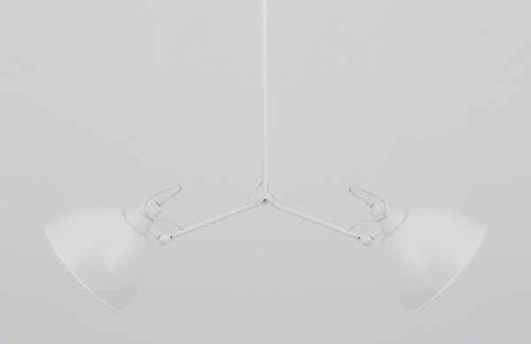 Nordic Design Bílé kovové závěsné světlo Cobain Double 25 cm