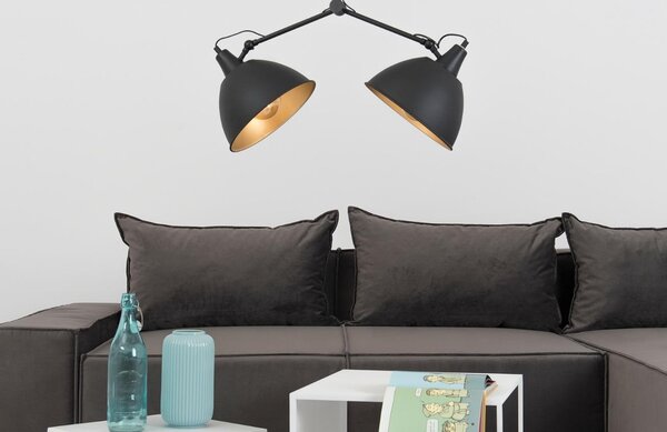 Nordic Design Černé kovové závěsné světlo Cobain Double 25 cm