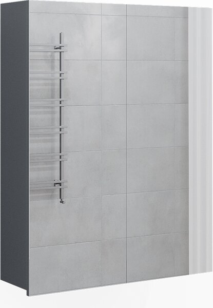 Koupelnová zrcadlová skříňka Vicco Fredd Antracitový vysoký lesk 60 x 77 cm, Model 29929