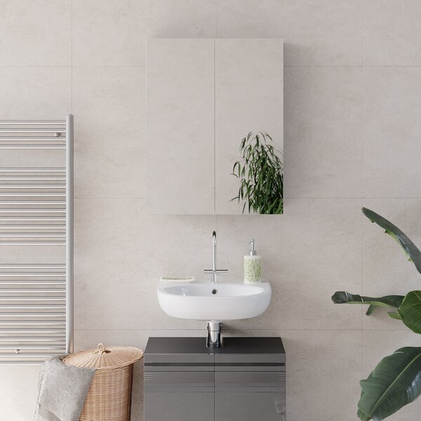 Koupelnová zrcadlová skříňka Vicco Fredd Antracitový vysoký lesk 60 x 77 cm, Model 29929