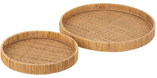 Set dvou ratanových podnosů J-line Ragenn 30/40 cm