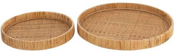 Set dvou ratanových podnosů J-line Ragenn 30/40 cm