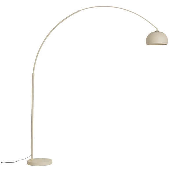Moderní oblouková lampa béžová s mramorovým podstavcem - XXL