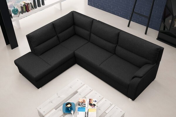 Rohová sedací souprava Rana (černá) (L). Akce -20%