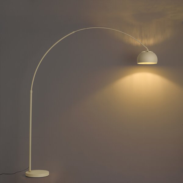 Moderní oblouková lampa béžová s mramorovým podstavcem - XXL