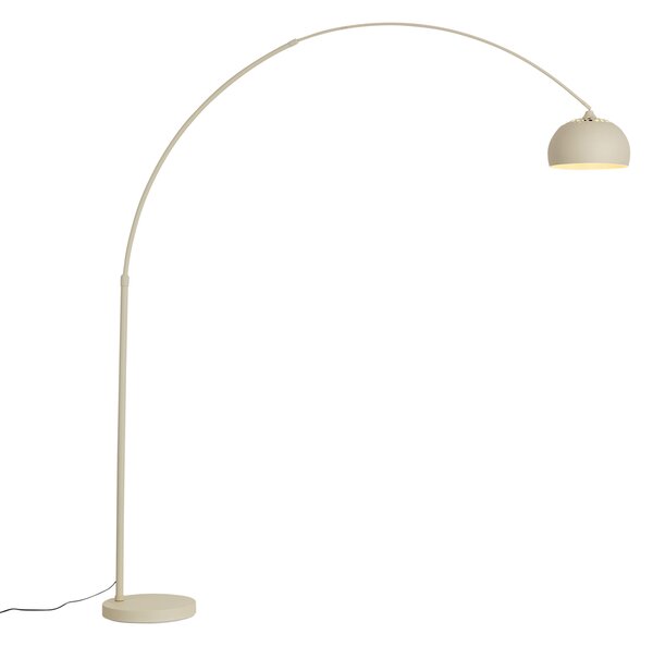 Moderní oblouková lampa béžová s mramorovým podstavcem - XXL