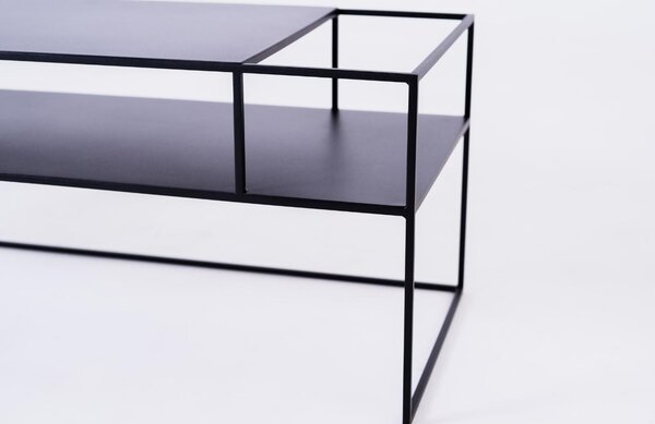 Nordic Design Černý kovový TV stolek Alonso 120 x 45 cm, pravý