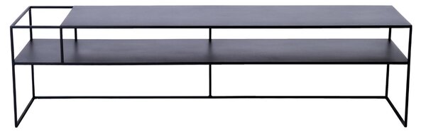 Nordic Design Černý kovový TV stolek Alonso 170 x 45 cm, levý