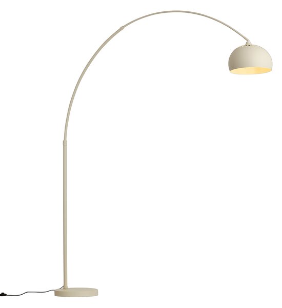Moderní oblouková lampa béžová s mramorovým podstavcem - XXL
