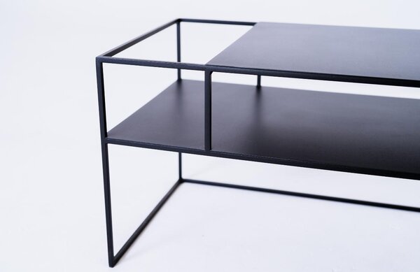 Nordic Design Černý kovový TV stolek Alonso 170 x 45 cm, levý