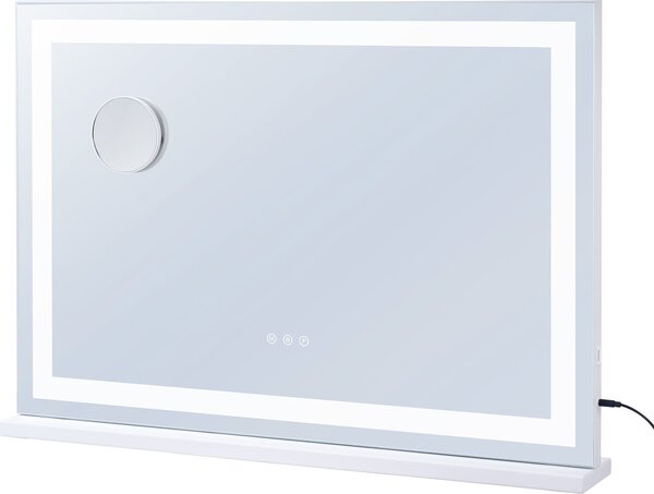 SucceBuy Velké kosmetické zrcadlo s osvětlením od - 31,5 x 21,7 palce, bílé. Tři barevné režimy, 5násobné zvětšení, připojení USB, Smart Touch. Možnost montáže na stůl nebo na stěnu. Ideální pro nanášení make-upu