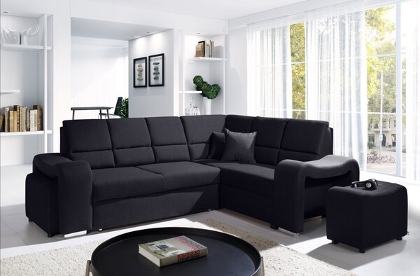 Rohová sedací souprava Wan (černá) (P). Akce -20%