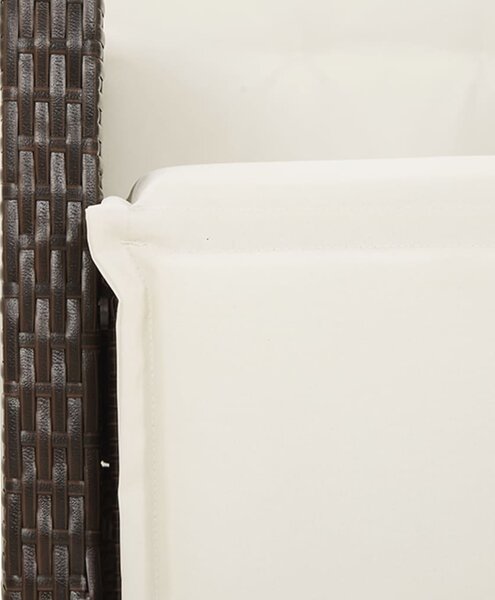 3dílný bistro set s poduškami hnědý polyratan 3212542