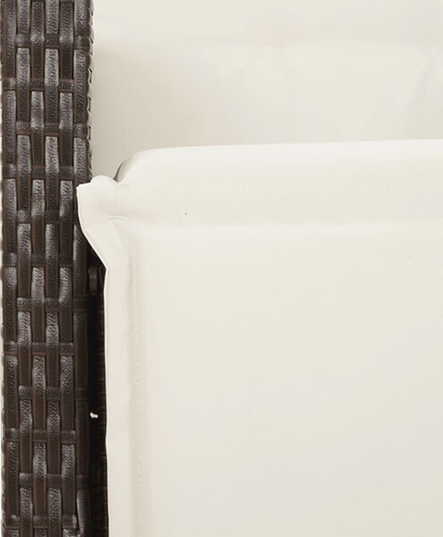 3dílný zahradní bistro set s poduškami hnědý polyratan 3276915
