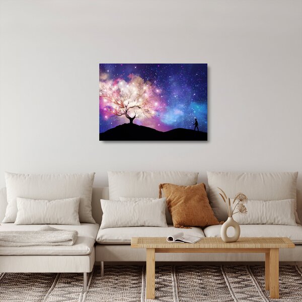 Skleněný obraz - Vesmírný strom (70x50 cm)