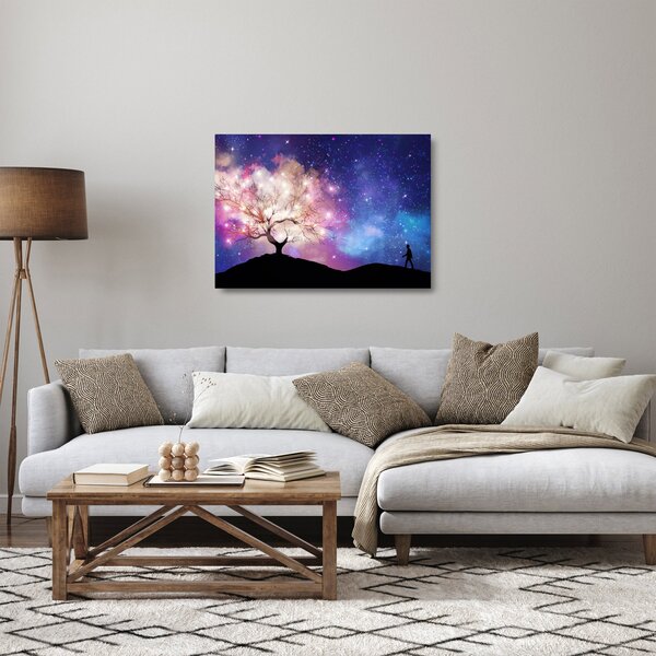 Skleněný obraz - Vesmírný strom (70x50 cm)