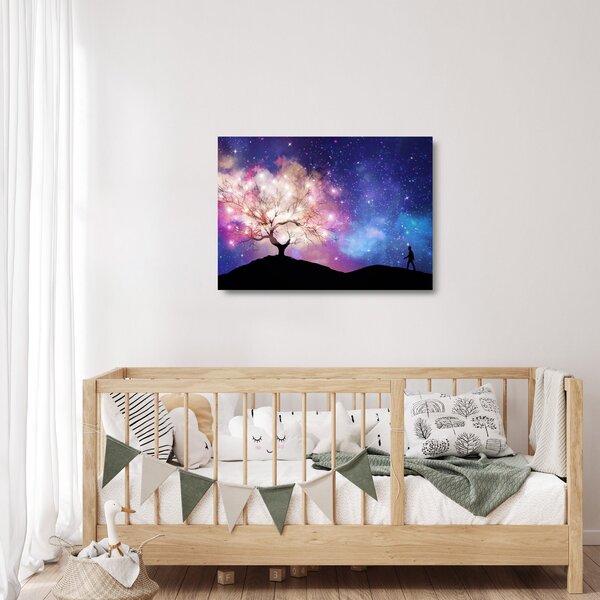 Skleněný obraz - Vesmírný strom (70x50 cm)