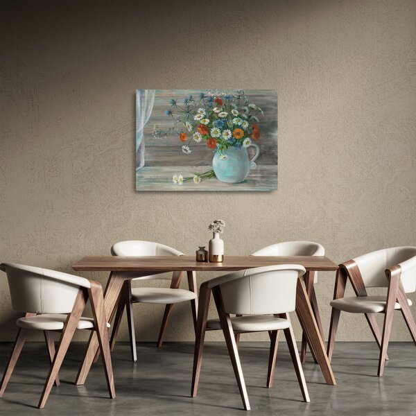 Skleněný obraz - Luční kvítí, olejomalba (70x50 cm)