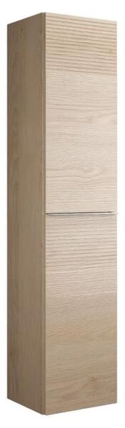 Skříňka burgbad Fiumo, výška 160 cm, šířka 35 cm, hloubka 32 cm, 2 dveře, otevírání doprava, s úchytkou G0146, s plisovanou strukturou nahoře a dole