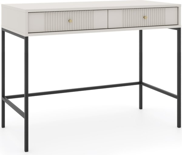 Kosmetický stolek: dvě zásuvky, barva kašmíru, černé nohy, výška 79 cm