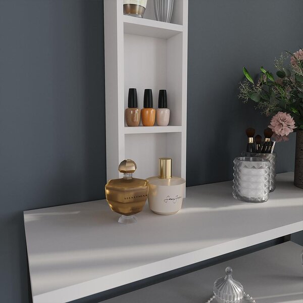 Příborník Vicco Sherry Bílá 20 x 65 cm se 3 úložnými přihrádkami, Model 56568