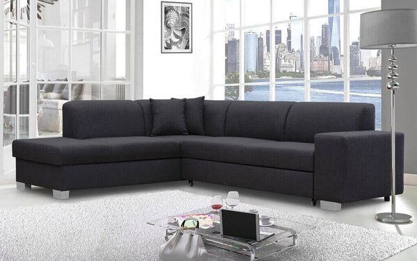 Rohová sedací souprava Dan (černá) (L). Akce -20%