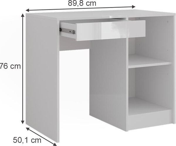 Toaletní stolek Vicco Sherry Bílá/bílý vysoký lesk 89.8 cm 4 díly, Model 57687