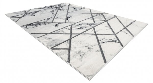 Makro Abra Kusový koberec EMERALD 0085 Luxusní moderní geometrický bílý stříbrný Rozměr: 120x170 cm