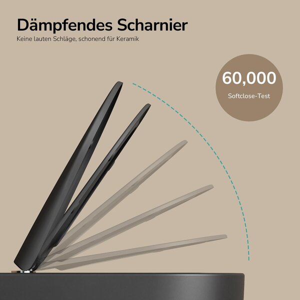 EMKE Závěsné WC, technika Superspin, jednootvorové, 355x365x555mm, keramické, úsporné, přímé splachování, sedátko Soft-Close, černá matná