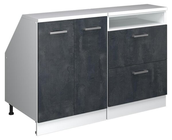 Kuchyňská skříňka pod šikmou střechu Vicco R-Line Černý beton 120 cm Sada 2 korpusů skříně hloubka 60 cm, Model 59980