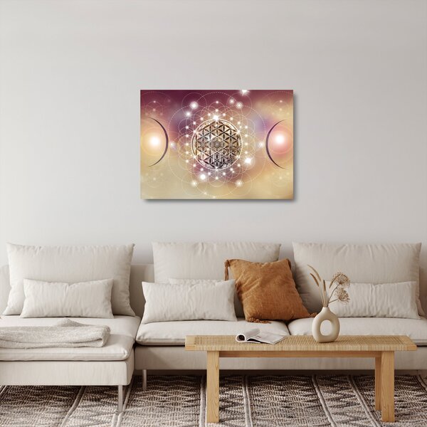 Skleněný obraz - Mandala s elementy (70x50 cm)