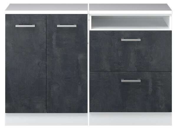 Kuchyňská skříňka pod šikmou střechu Vicco R-Line Černý beton 120 cm Sada 2 korpusů skříně hloubka 60 cm, Model 59980