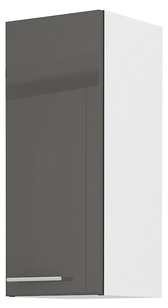 Horní kuchyňská skříňka Lavera 30 G 72 1F (bílá + lesk šedý)