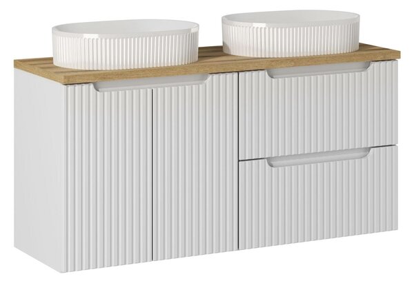 Comad Koupelnová skříňka s deskovými umyvadly set Nova White 120 bílá/dub coast evoke