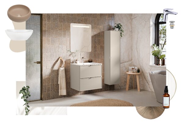 Comad Koupelnová skříňka s deskovým umyvadlem Bella Cashmere 120 cm - kašmír