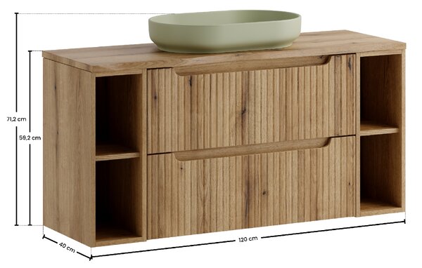 Comad Koupelnová skříňka s deskovým umyvadlem Nova Coast Evoke 120 dub coast evoke