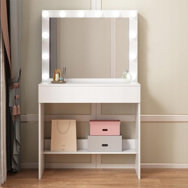 Kosmetická Toaletka Na Make-Up S Led Zrcadlem Moderní Loft Glamour