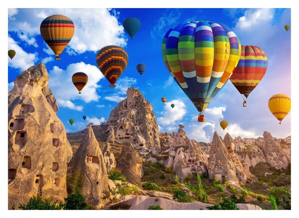 Skleněný obraz - Horkovzdušné balóny, Cappadocia, Turkey. (70x50 cm)