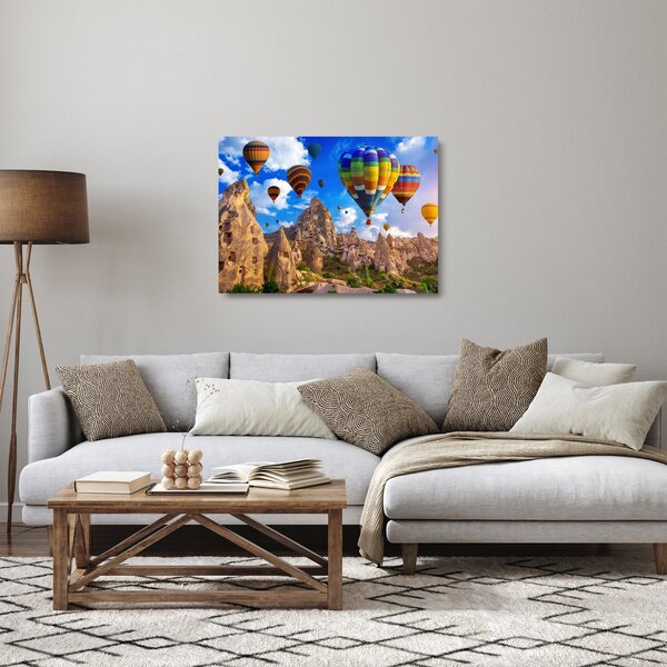 Skleněný obraz - Horkovzdušné balóny, Cappadocia, Turkey. (70x50 cm)