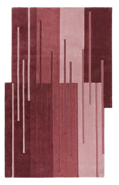 Vínový ručně tkaný vlněný koberec 150x240 cm Split Ombre Shaped – Flair Rugs