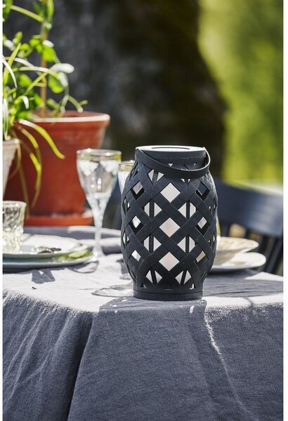 Černá lucerna Star Trading Flame Lantern, výška 23 cm