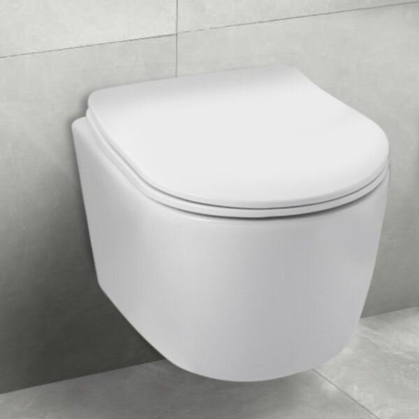 BALNEO bez oplachového kruhu závěsné WC LUXA tornádové splachování v bílé barvě