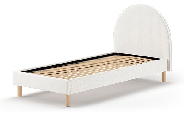 Bílá čalouněná jednolůžková postel s roštem 90x200 cm MOON – Vipack