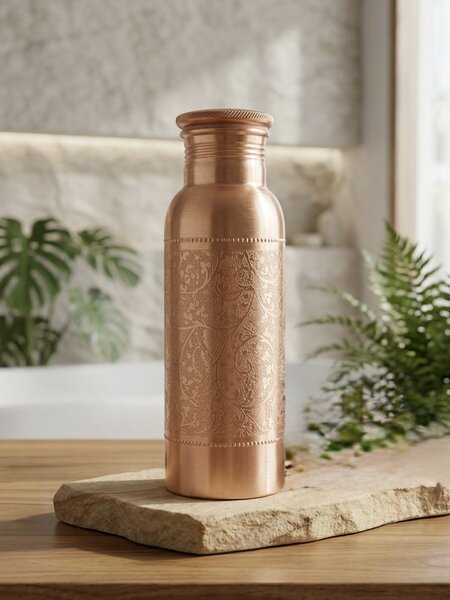 Forrest & Love měděná lahev na vodu gravírovaná Mandala 600 ml