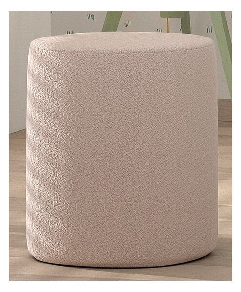 Světle růžový dětský puf z textilie bouclé MOON – Vipack
