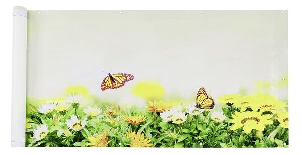 Žluto-zelená plastová balkonová zástěna 500x85 cm Butterfly – Maximex