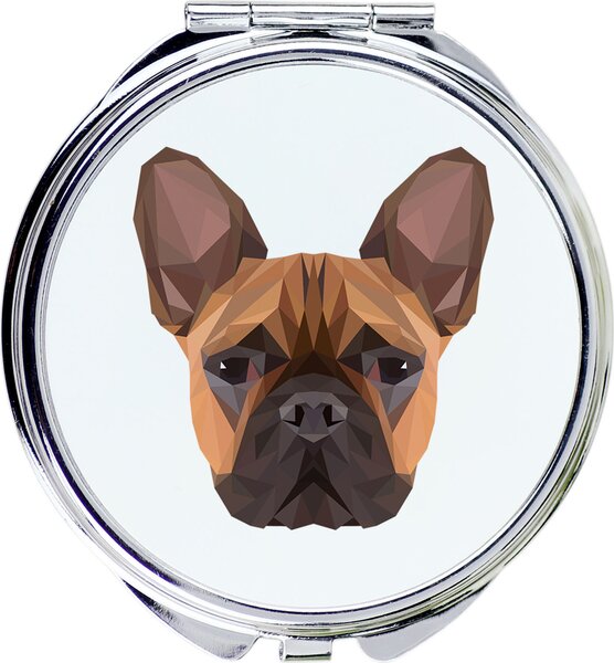 Francouzský buldoček – Zrcadlo s fotografií a geometrickým vzorem od značky Art-Dog